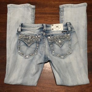 Miss Me Boot Cut Jeans 28x31 Flap Pocket Acid Wash